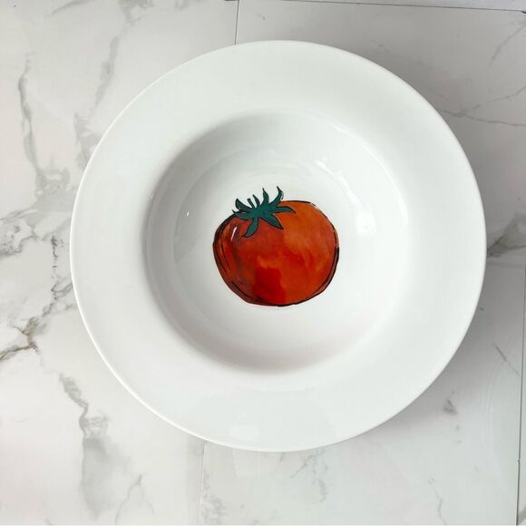 Crate & Barrel Tomato 5 Piece Pasta Serving Bowl & 4 Individual Pasta Bowls - Picture 7 of 15